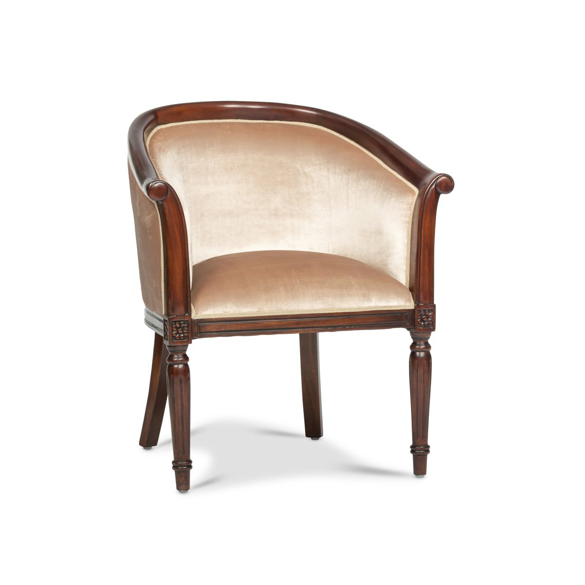 Fauteuil baignoire en velours Casey français