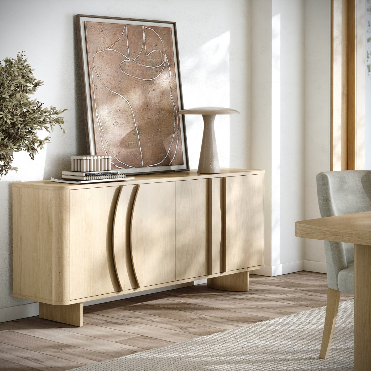 Buffet Cordelia contemporain en chêne massif