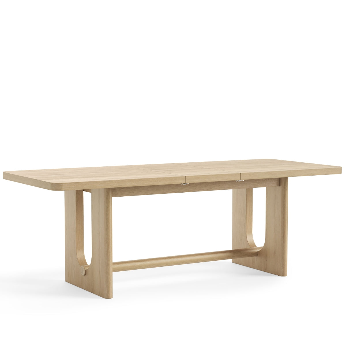 Table de salle à manger extensible contemporaine Cordelia en chêne