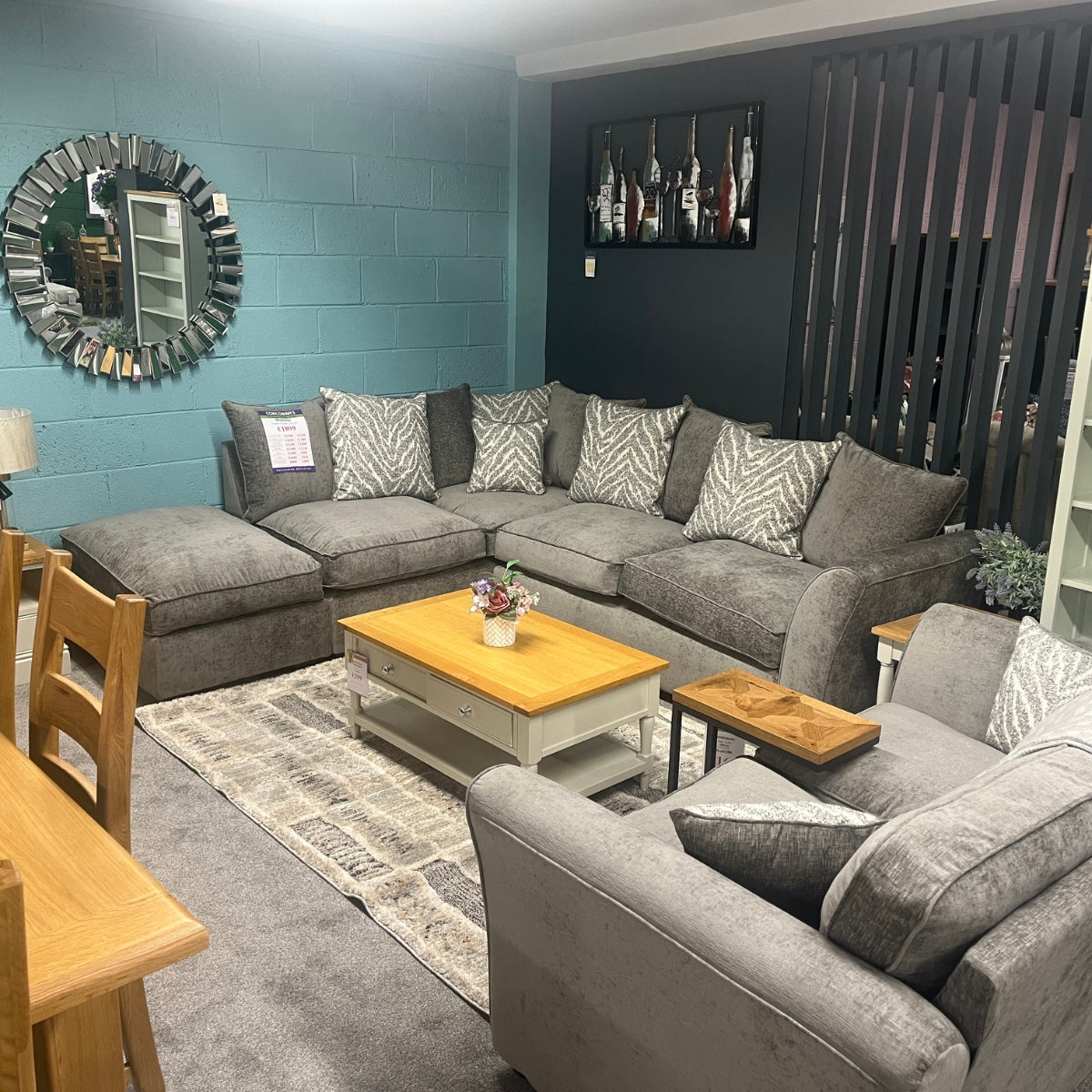 Canapé d'angle Dolores gris foncé - Modèle d'exposition