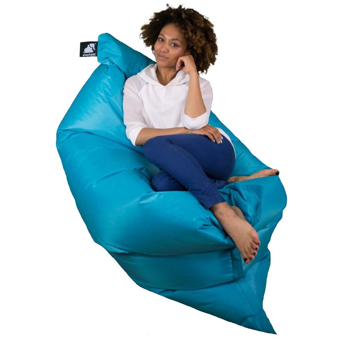 Grand pouf turquoise