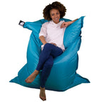 Grand pouf turquoise