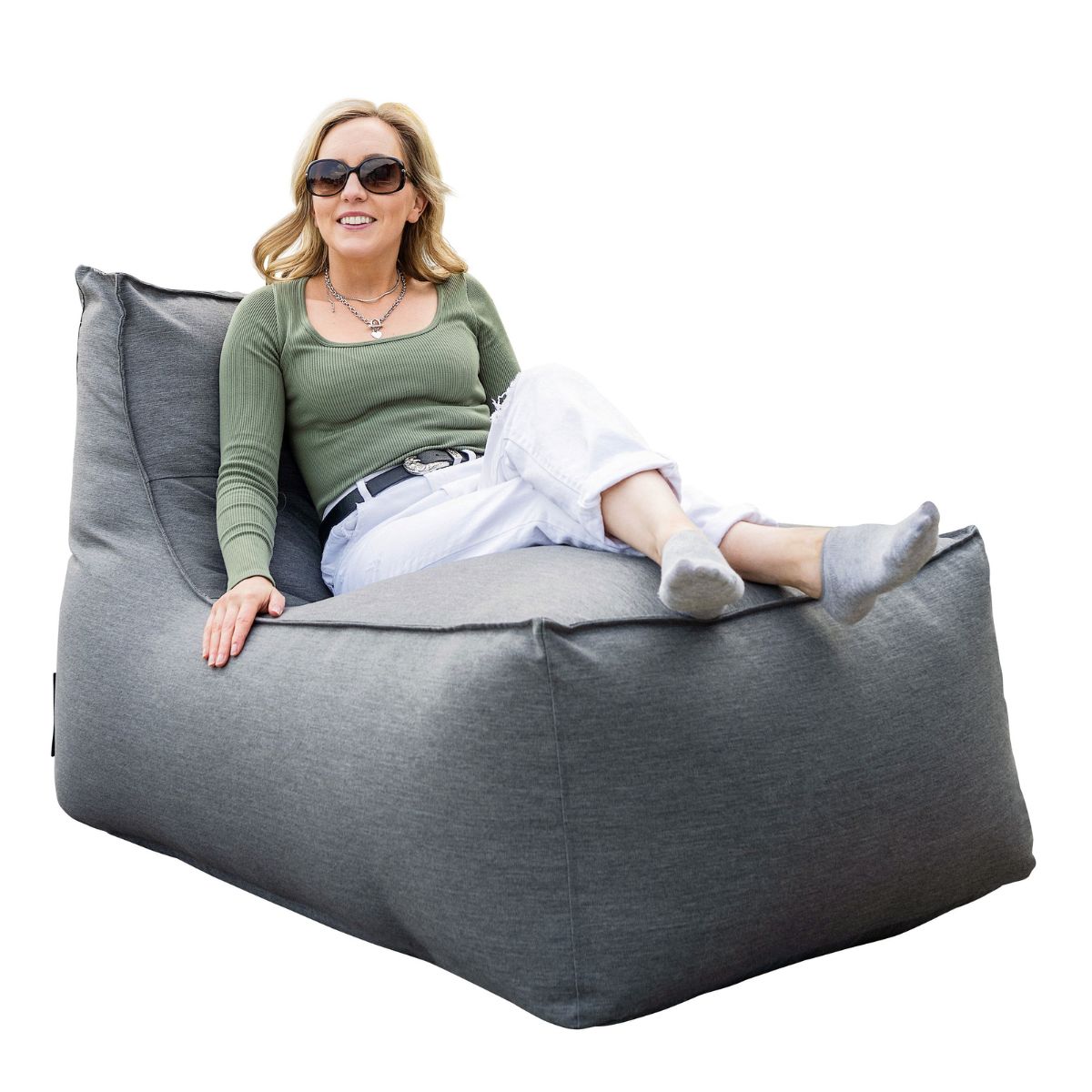 Fauteuil de jardin pouf gris