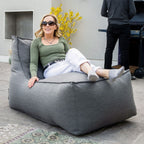 Fauteuil de jardin pouf gris