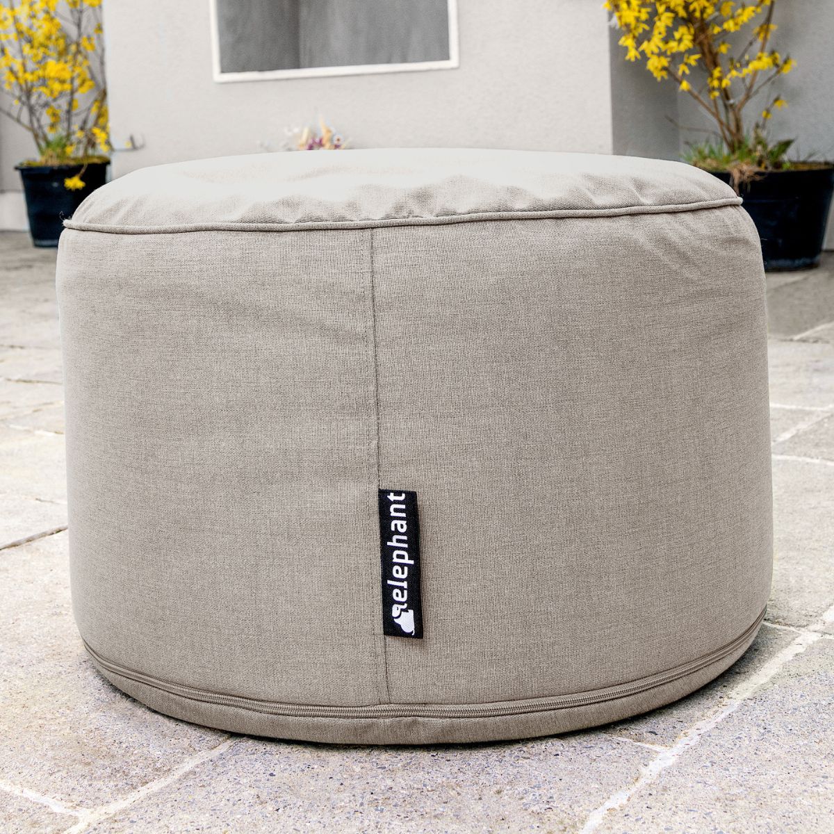 Pouf repose-pieds d'extérieur crème