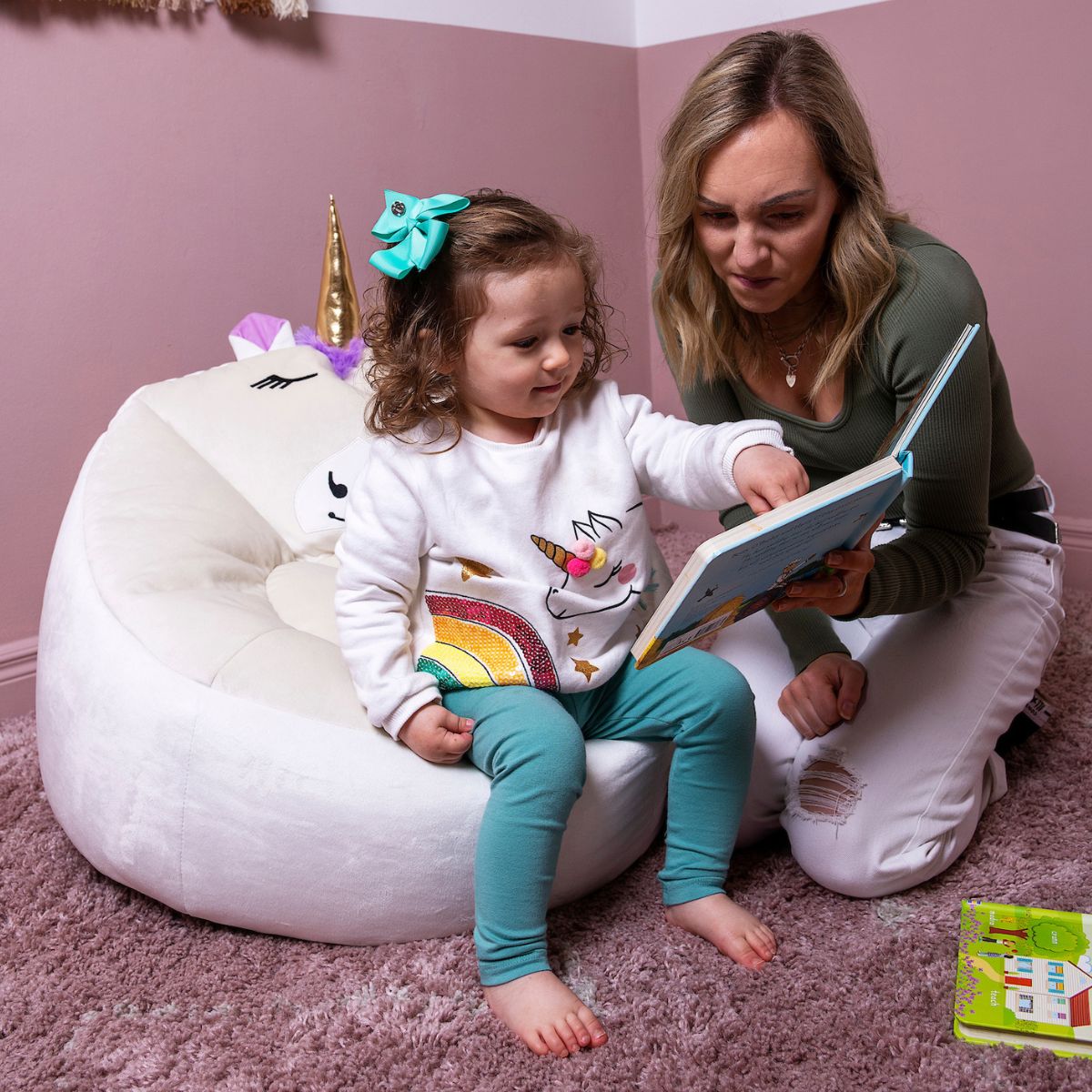 Pouf licorne en velours