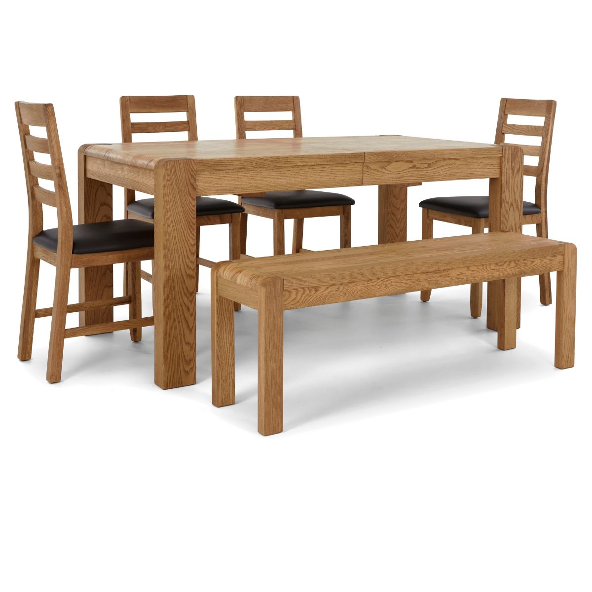 Table de salle à manger extensible Eileen en chêne