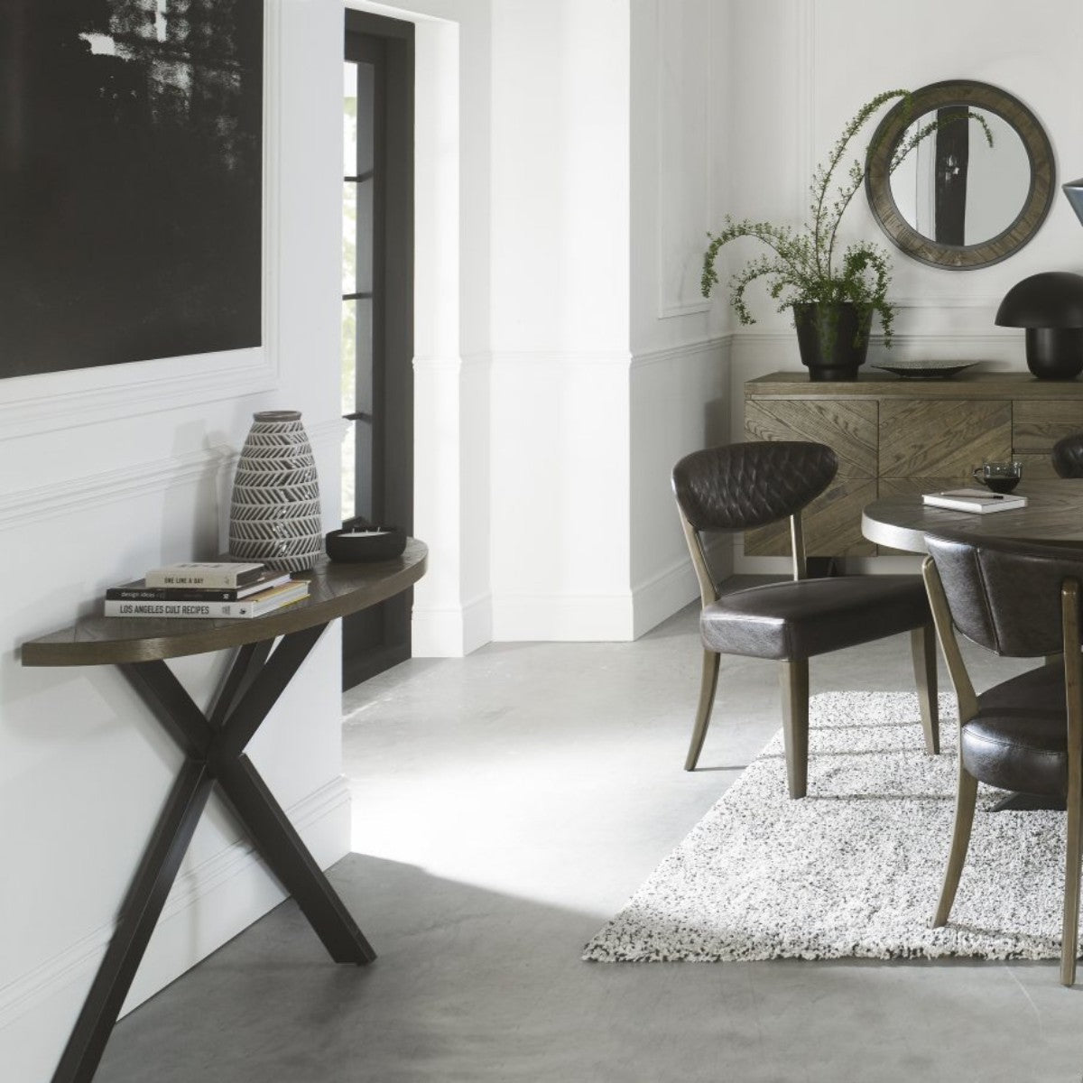 Table console Elliot en chêne vieilli