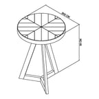 Table de lampe Elliot en chêne vieilli