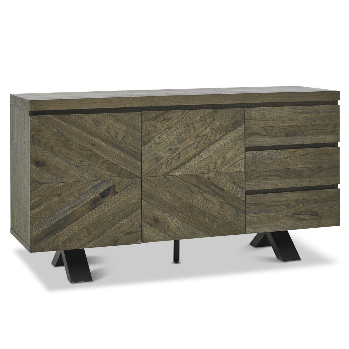 Buffet large Elliot en chêne vieilli 