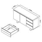 Buffet large Elliot en chêne vieilli 