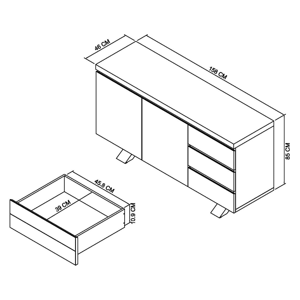 Buffet large Elliot en chêne vieilli 