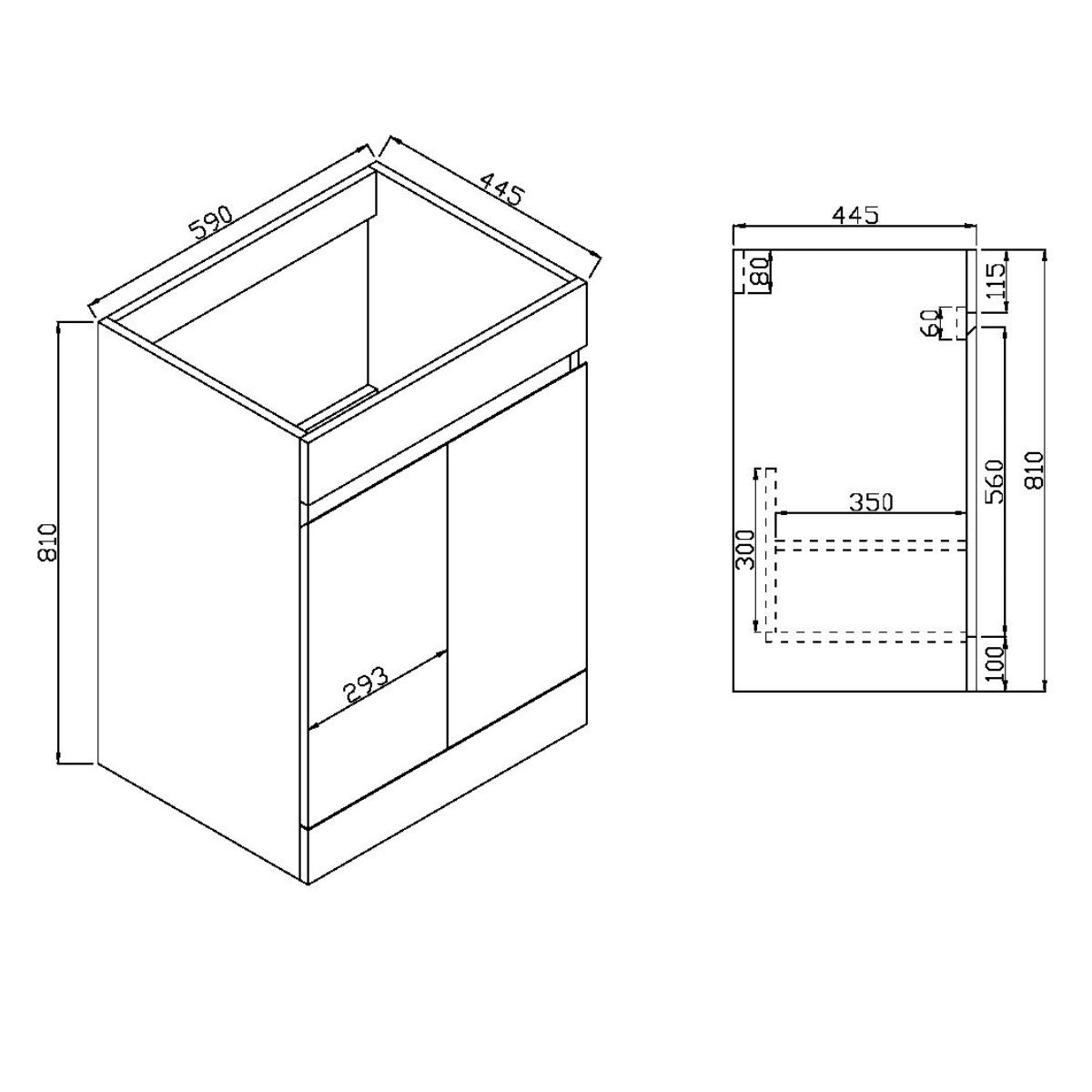 Ensemble meuble-lavabo Empire 600 vert avec vasque