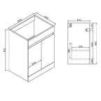 Ensemble meuble-lavabo Empire 600 anthracite avec vasque