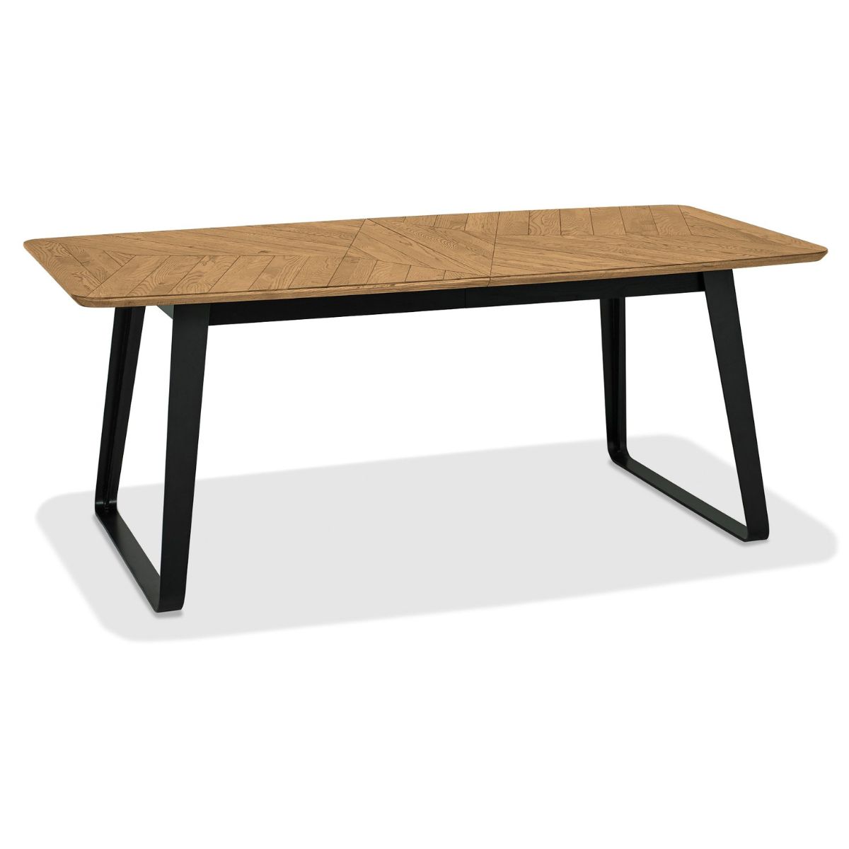 Table de salle à manger extensible Enfield en chêne rustique et métal