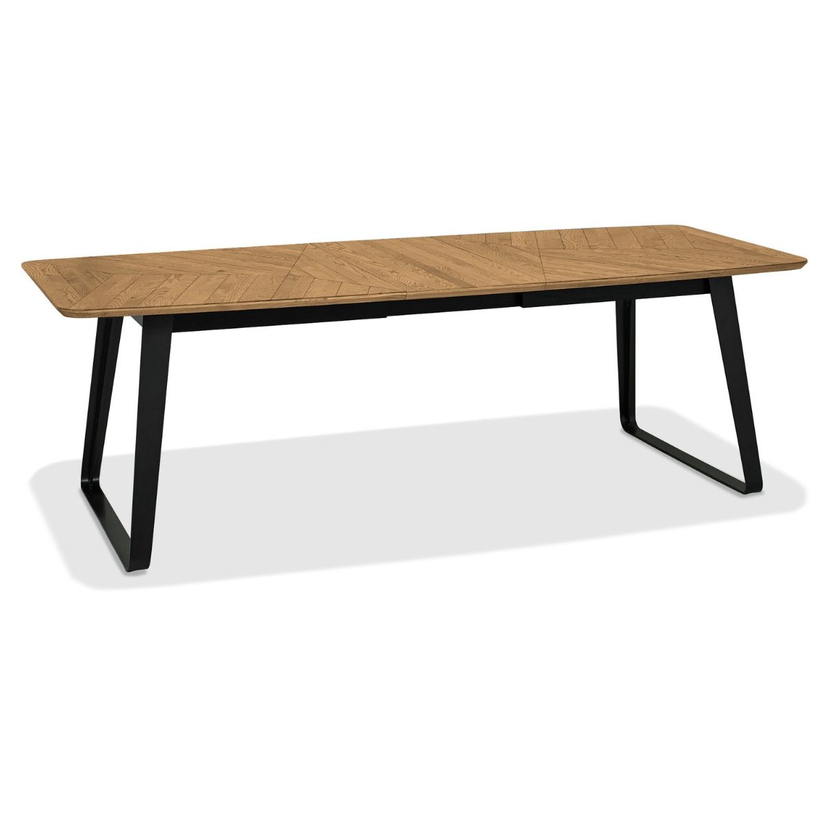 Table de salle à manger extensible Enfield en chêne rustique et métal