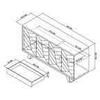 Buffet Enfield en chêne et métal 