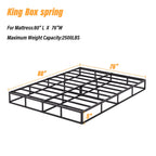 Ressort métallique extra-plat de 12,7 cm (5 pouces), structure robuste avec revêtement gris