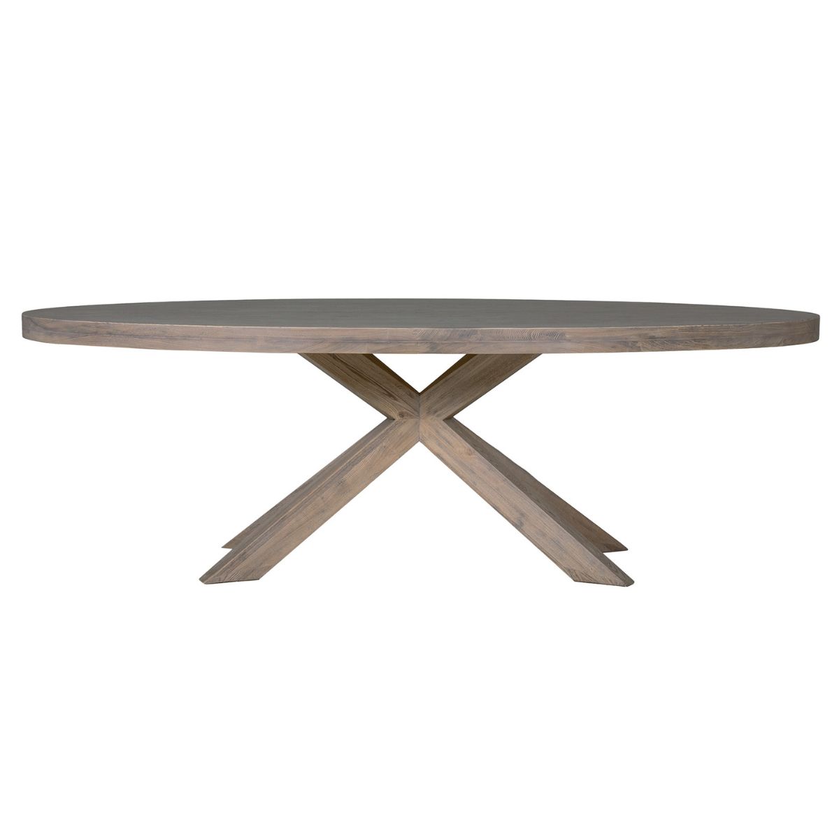 Table de salle à manger ovale en chêne fumé Ferrell