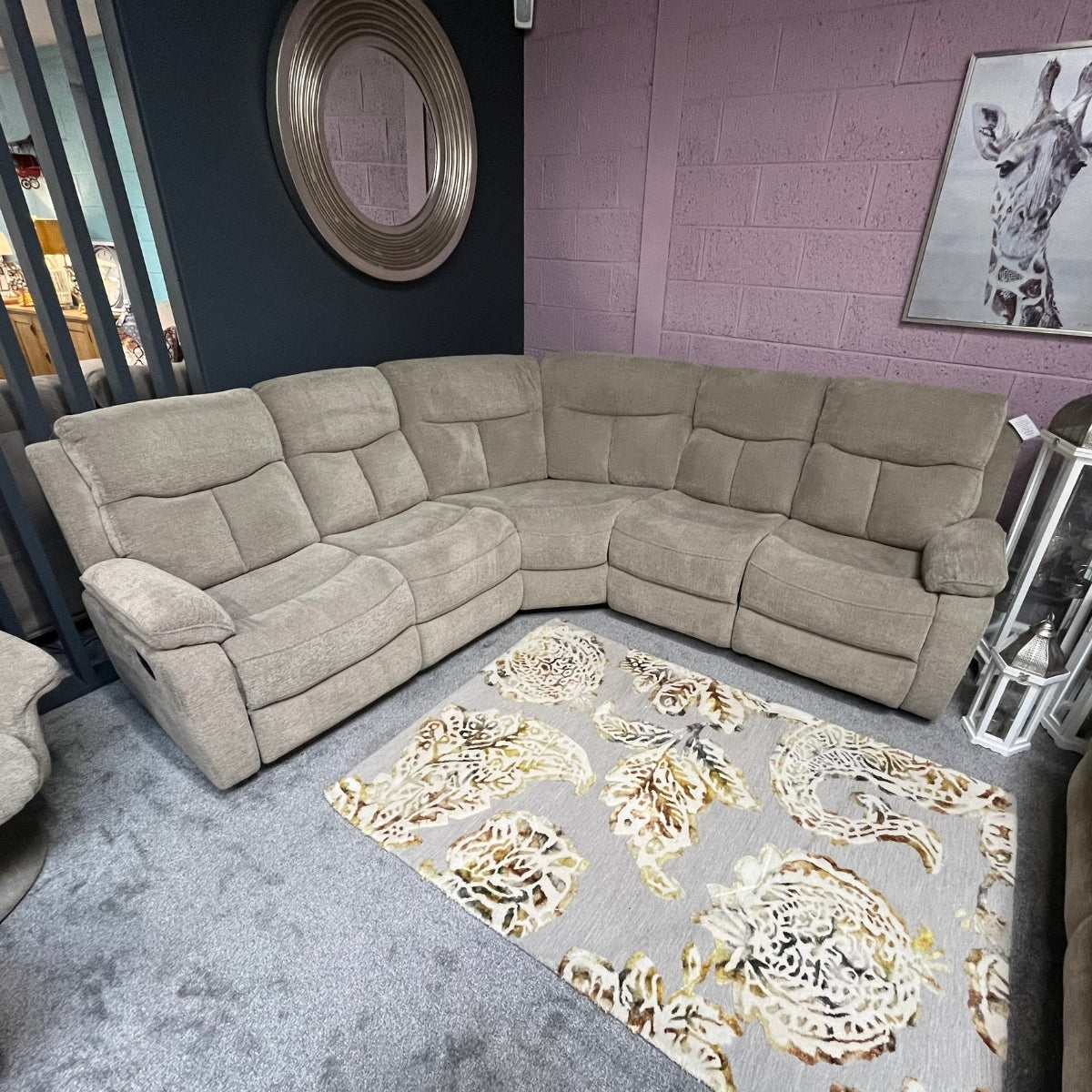 Canapé d'angle inclinable Foster Mink (modèle d'exposition)