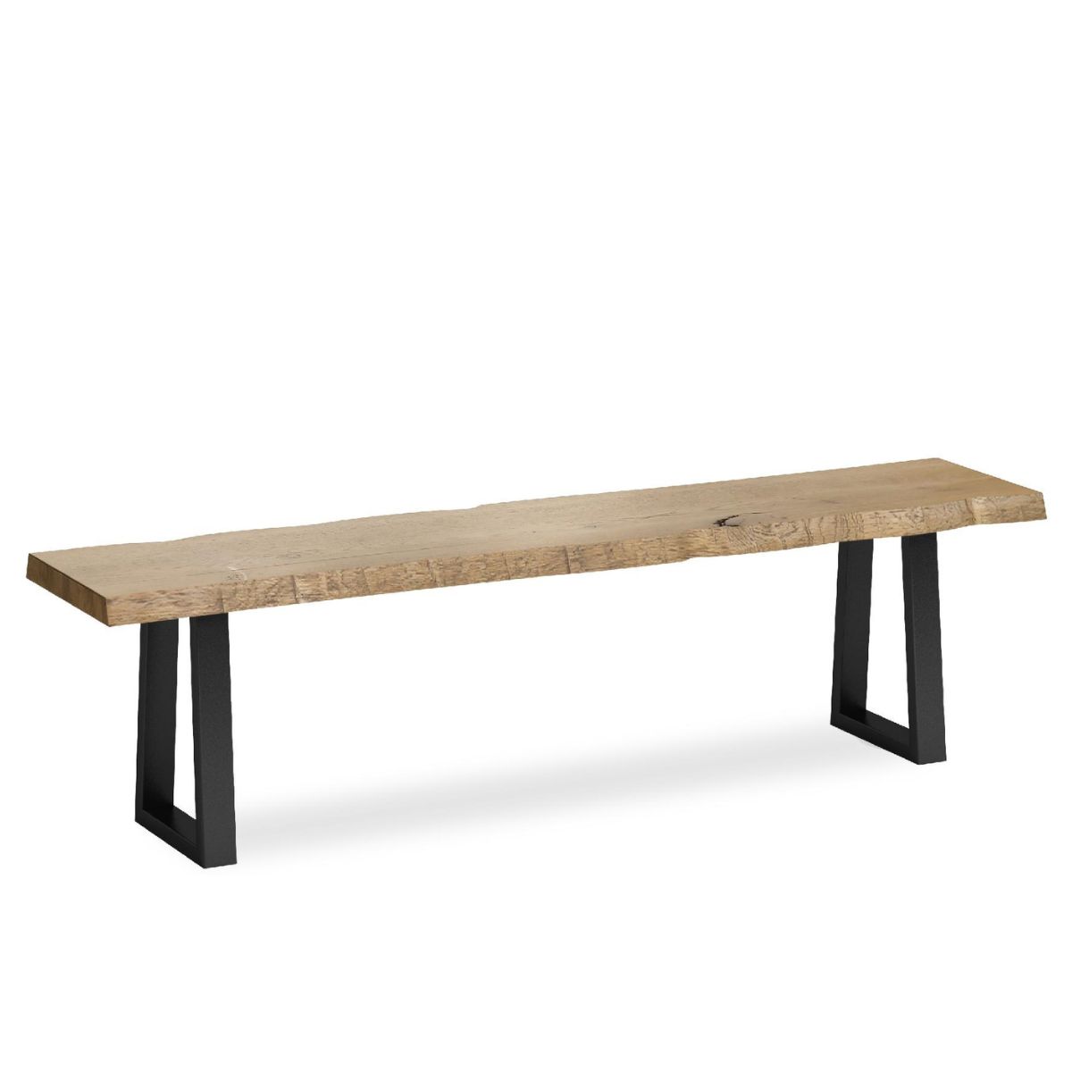 Banc industriel en métal et chêne Heatherfield