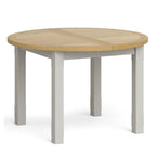 Table de salle à manger extensible ronde Gentry grise 1,2-1,45 m