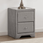 Table de chevet Kilshanny en velours argenté