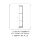 Armoire moderne Shannon ivoire et chêne