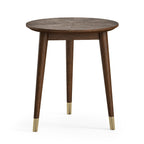 Table d'appoint ronde Griffin en bois foncé et or