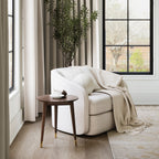 Table d'appoint ronde Griffin en bois foncé et or