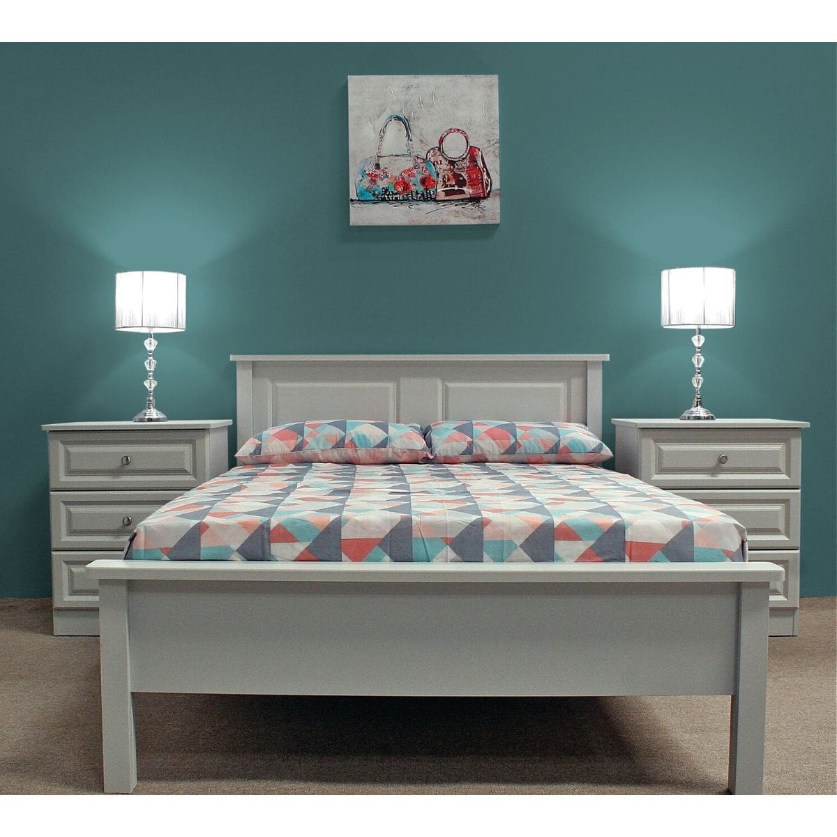 Table de chevet en bois gris Gurteen