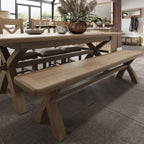 Table de salle à manger extensible Rigel en chêne fumé