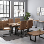 Chaise de salle à manger Heatherfield en similicuir et métal