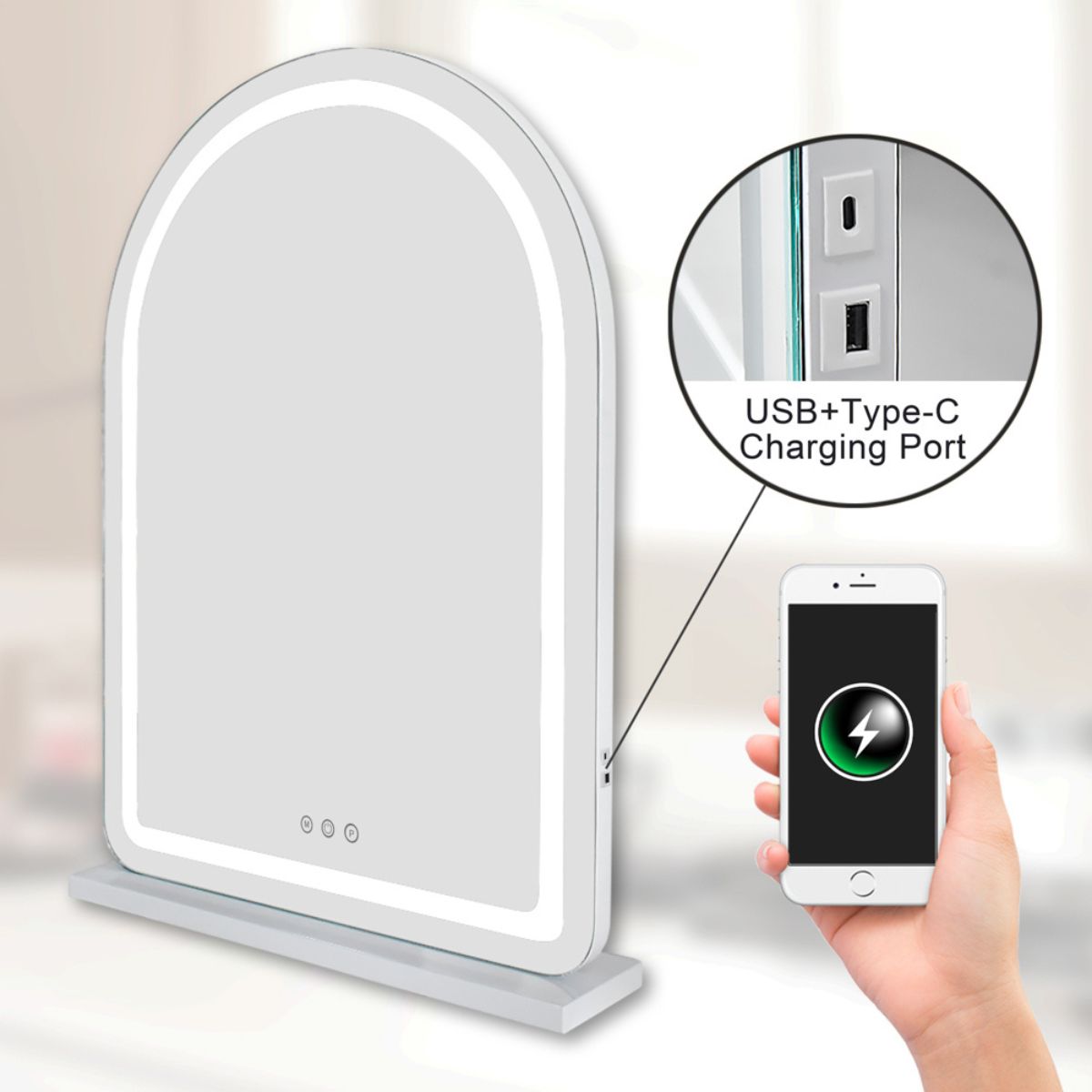 Miroir de coiffeuse Hollywood Gold Arch