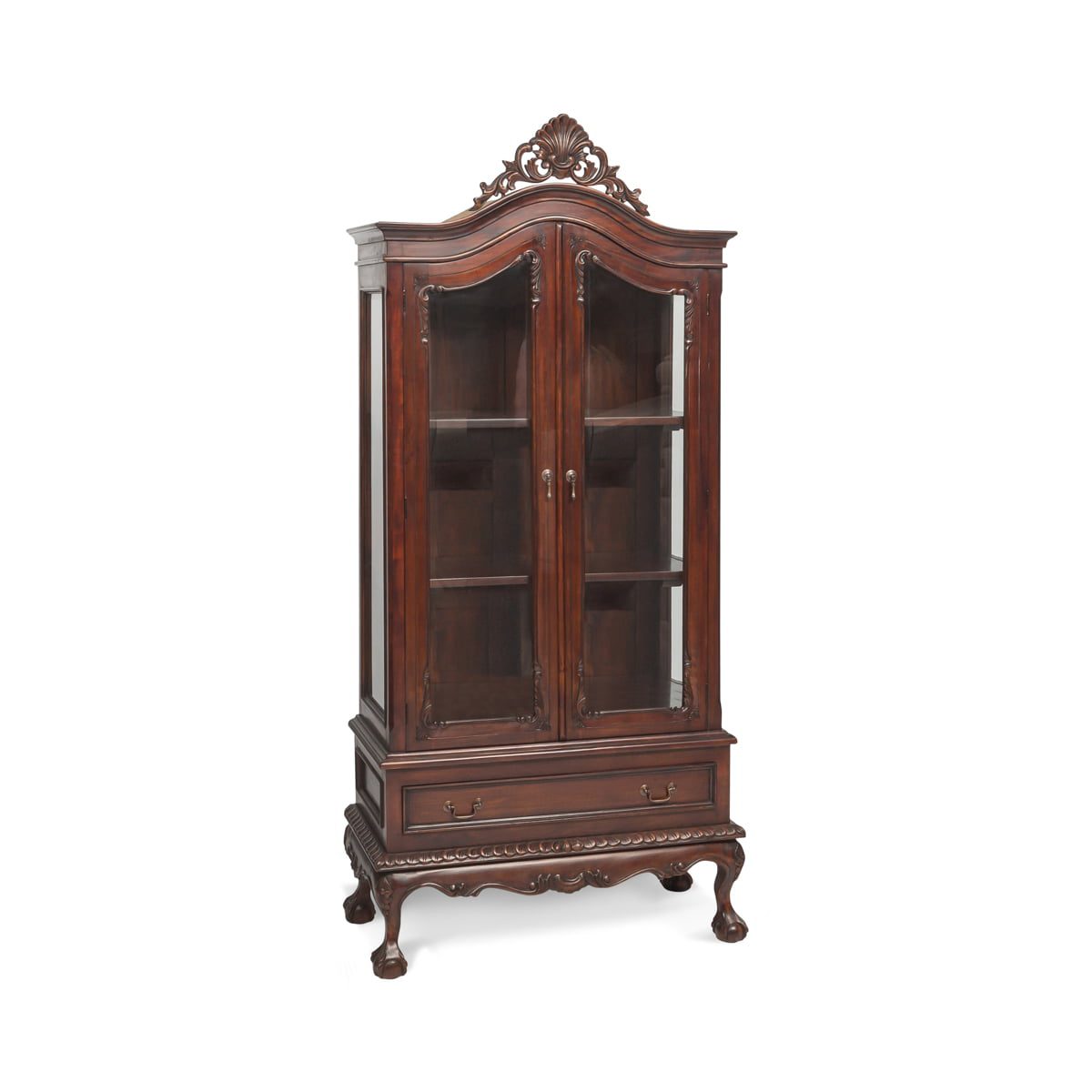 Vitrine à porte vitrée de style Chippendale français