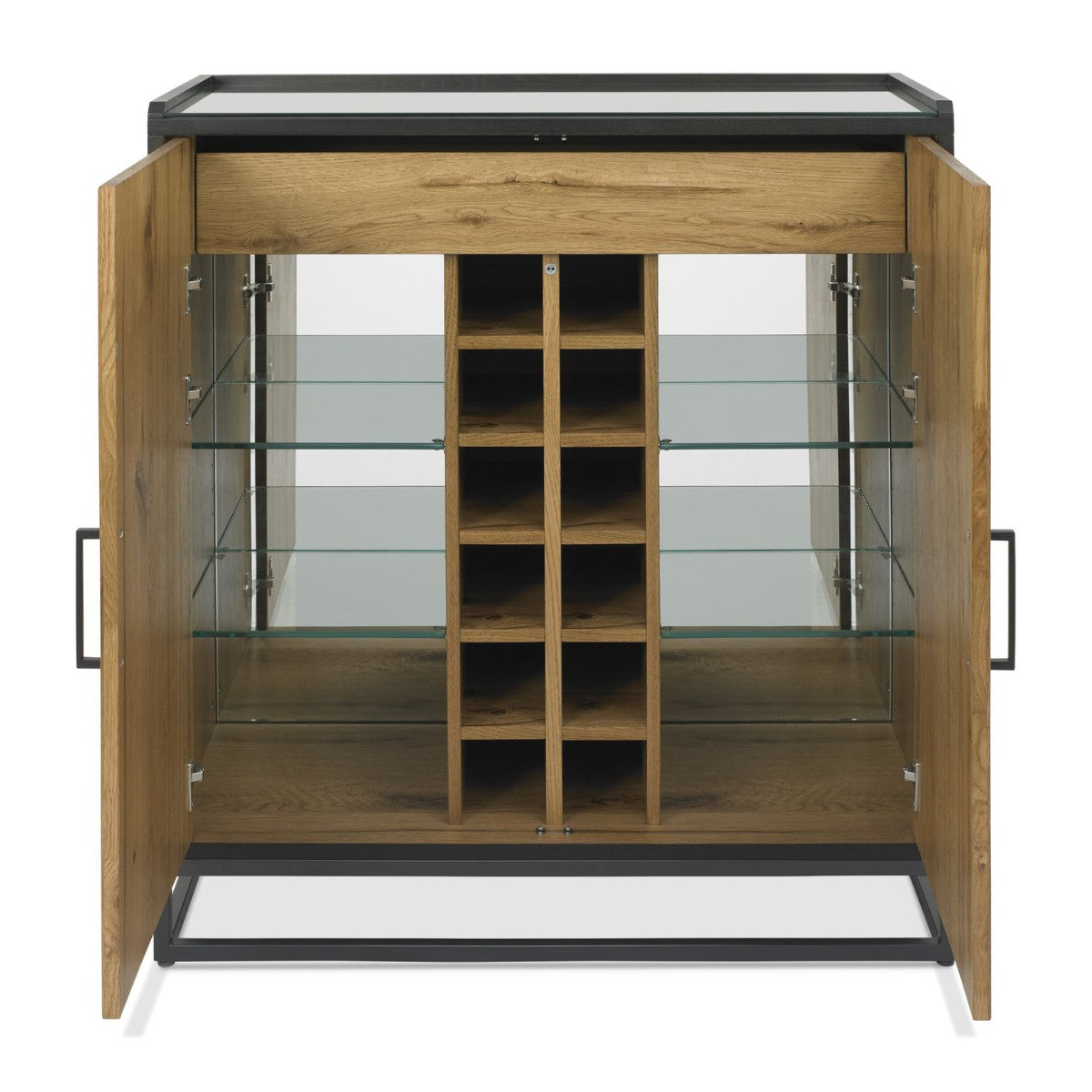 Meuble bar Inishmore en chêne et métal