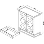 Meuble bar Inishmore en chêne et métal