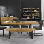 Banc de salle à manger Inishmore en chêne et métal