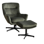 Fauteuil inclinable pivotant Irmina et repose-pieds