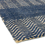 Tapis rayé bleu marine Ives 