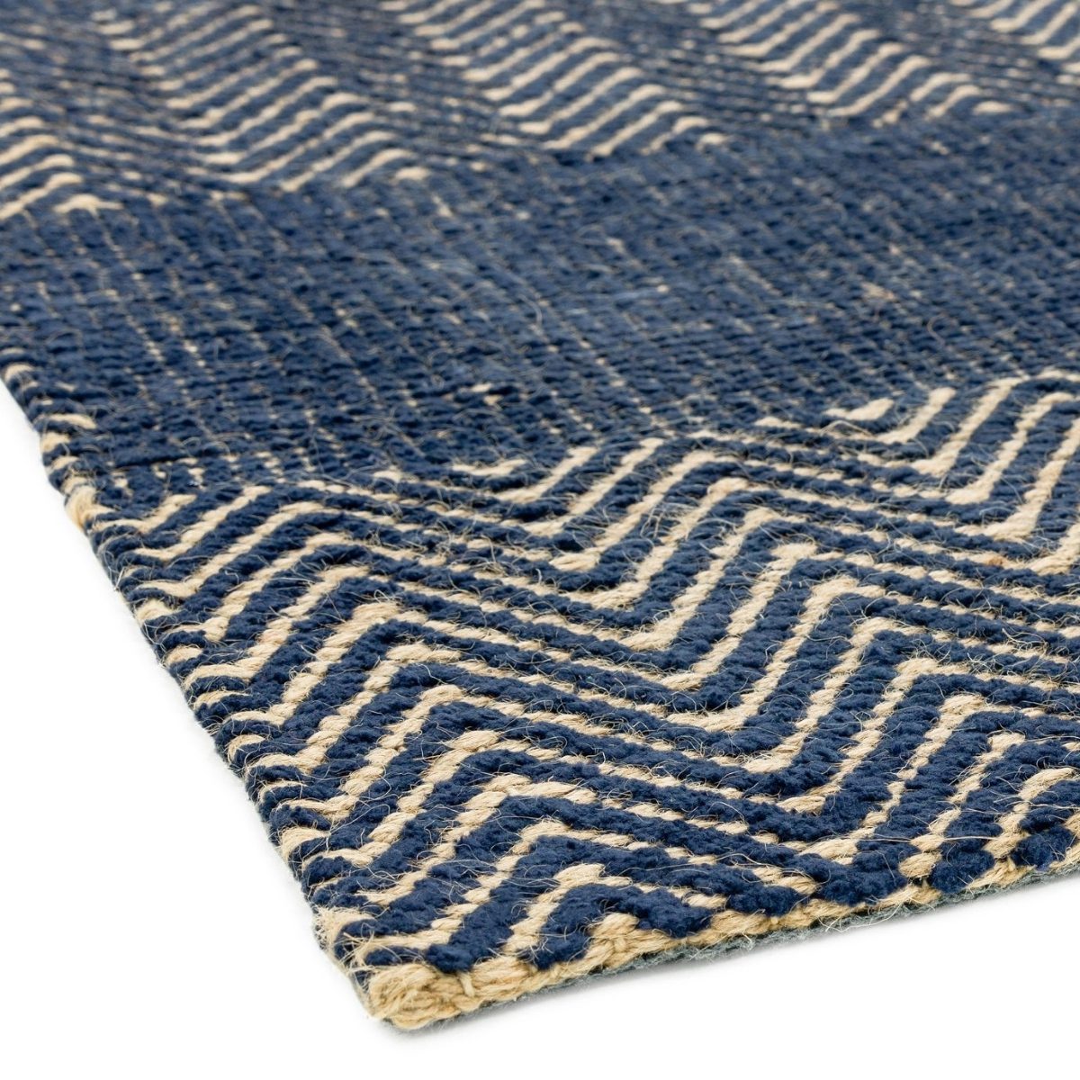 Tapis rayé bleu marine Ives 