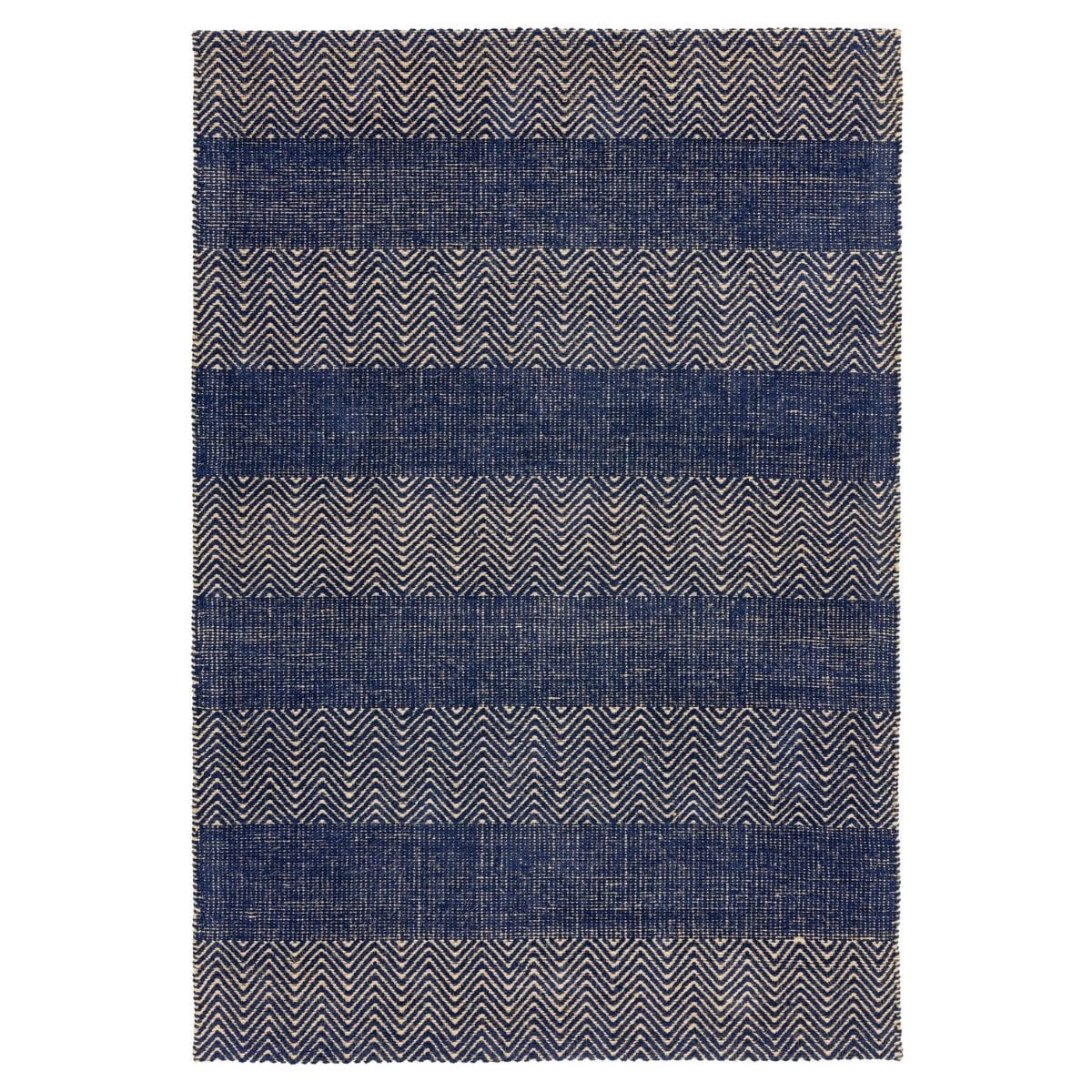 Tapis rayé bleu marine Ives 