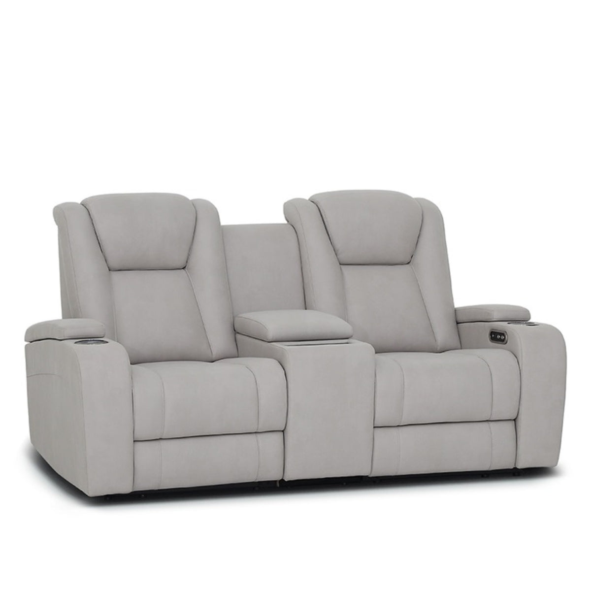 Canapé inclinable électrique 2 places Jamal gris clair