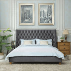 Cadre de lit capitonné en tissu Kelsey