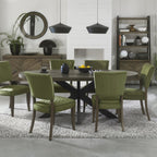 Chaise de salle à manger Lachlan en velours avec pieds en chêne