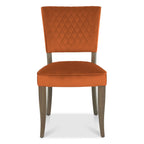 Chaise de salle à manger Lachlan en velours avec pieds en chêne