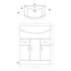 Ensemble meuble-lavabo Lanza blanc brillant avec vasque