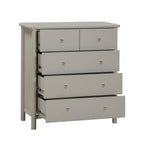 Commode haute Latina grise à 5 tiroirs