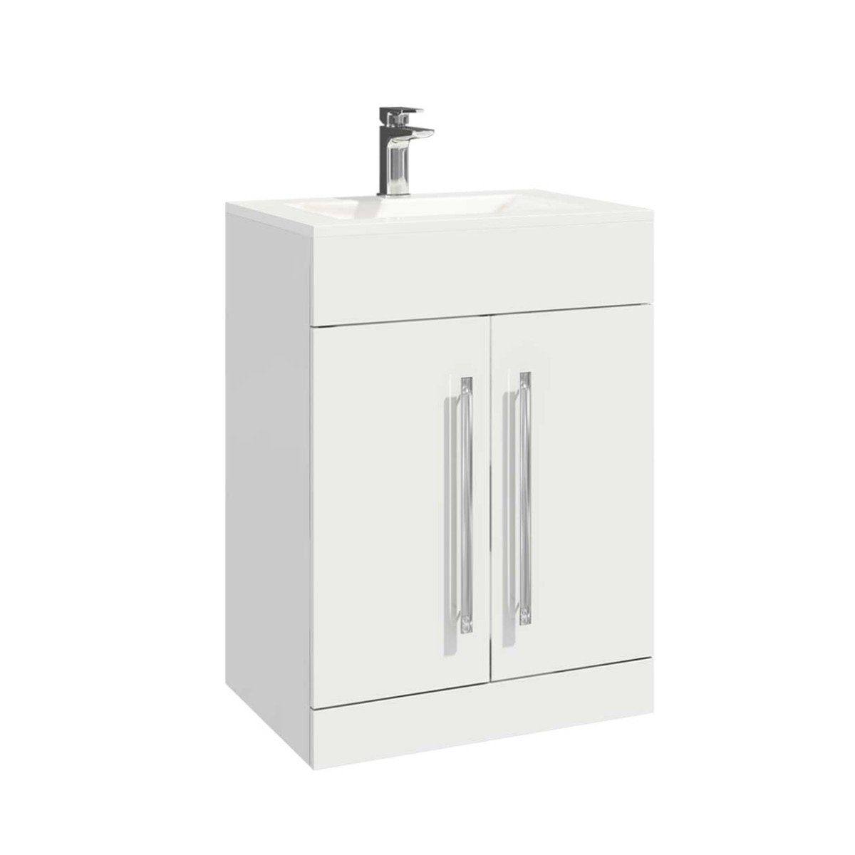 Meuble-lavabo Lili 600 blanc brillant avec lavabo