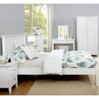 Cadre de lit en bois peint en blanc Lolly Panel